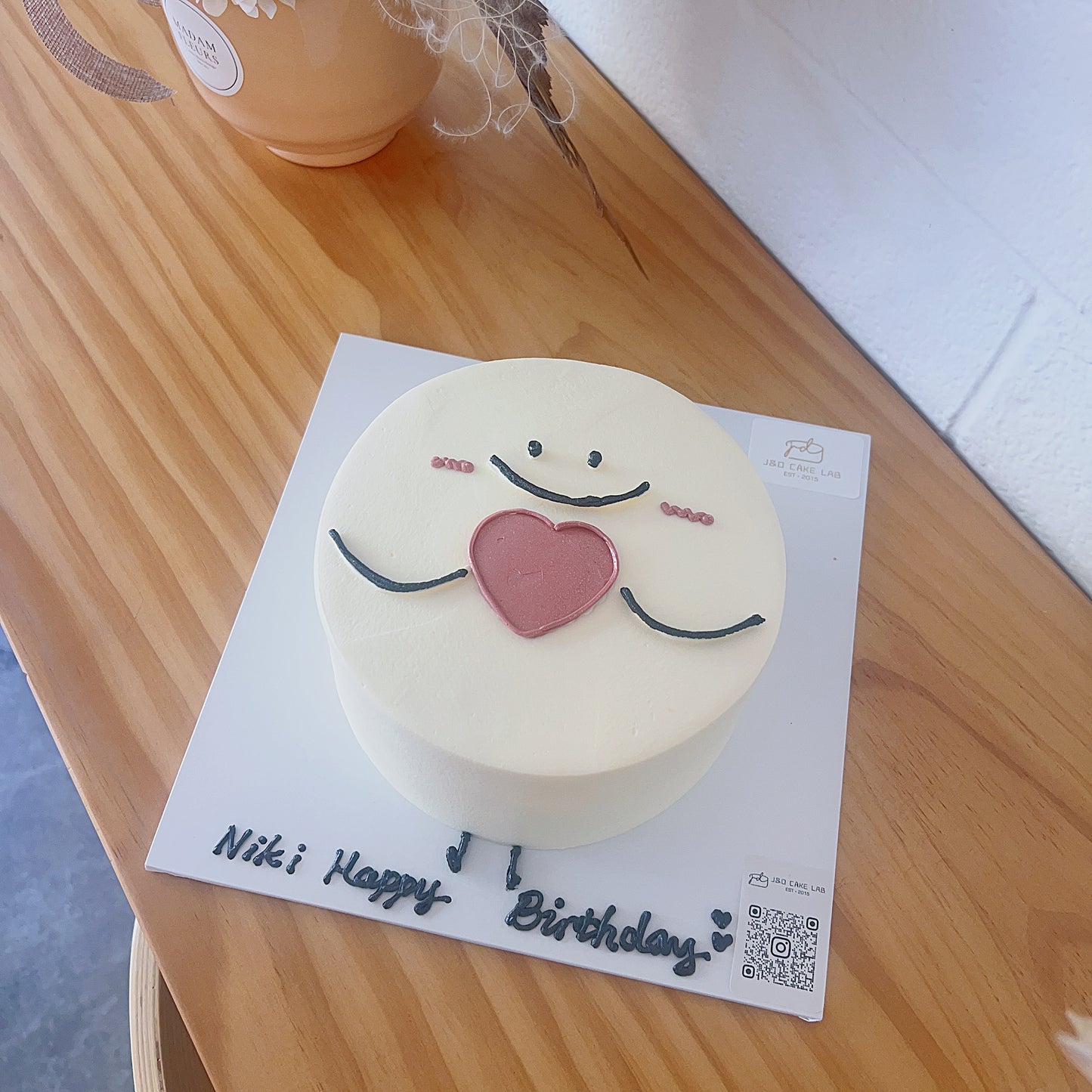 Hand Drawing Smiley Face Cake