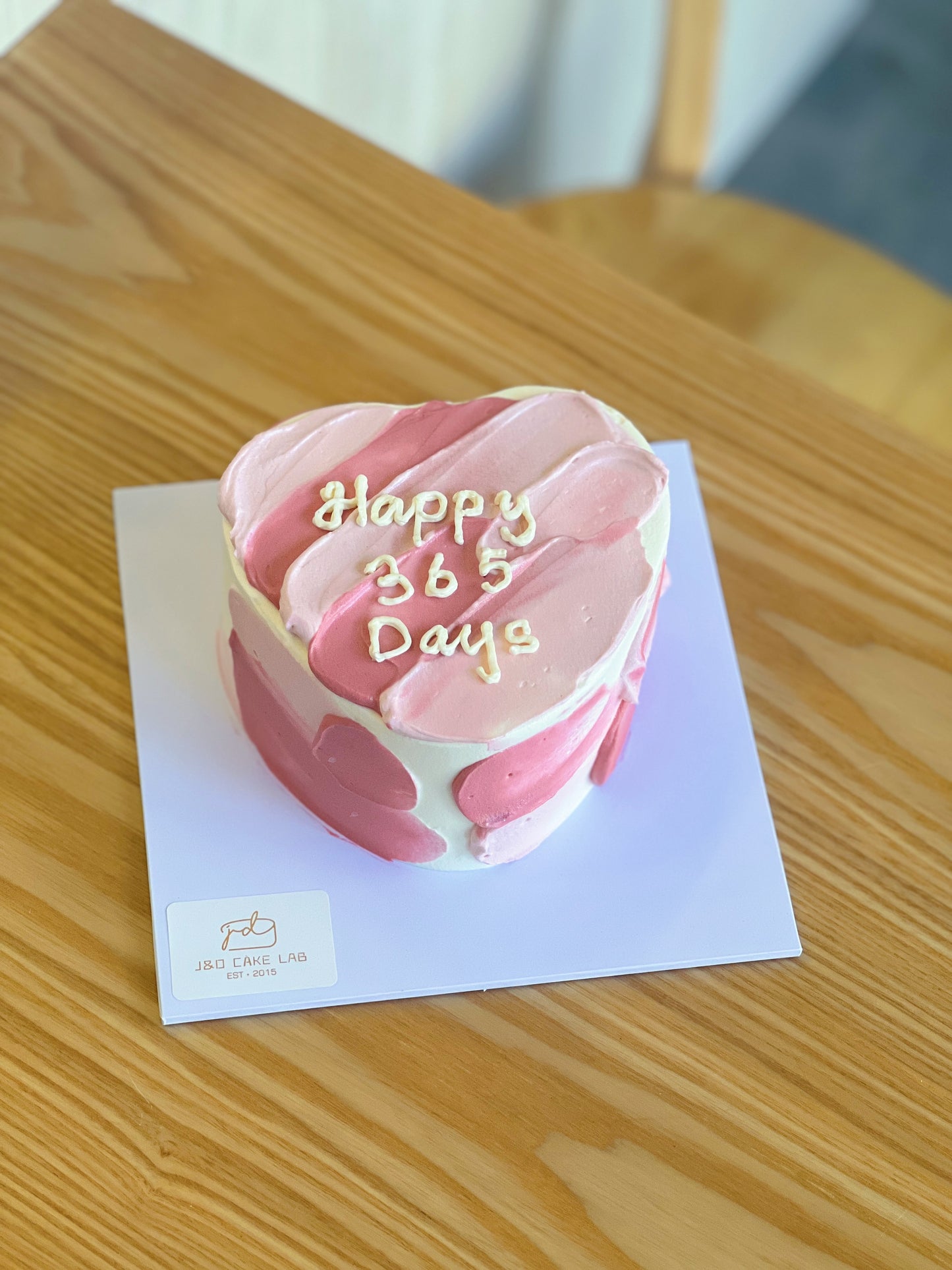 Pastel Pink Blocks Heart Shape Cake