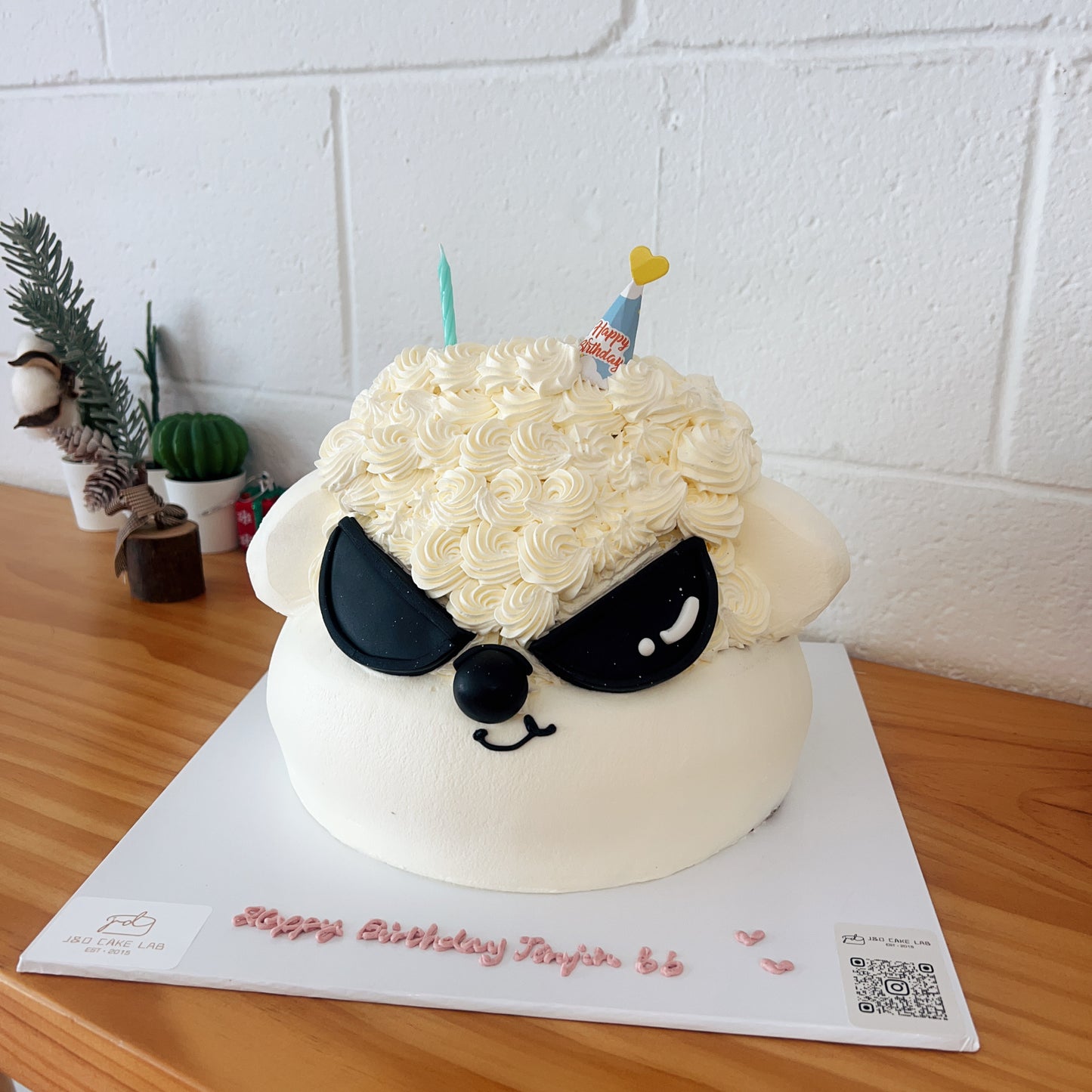 Puppy With Glasses Birthday Cake