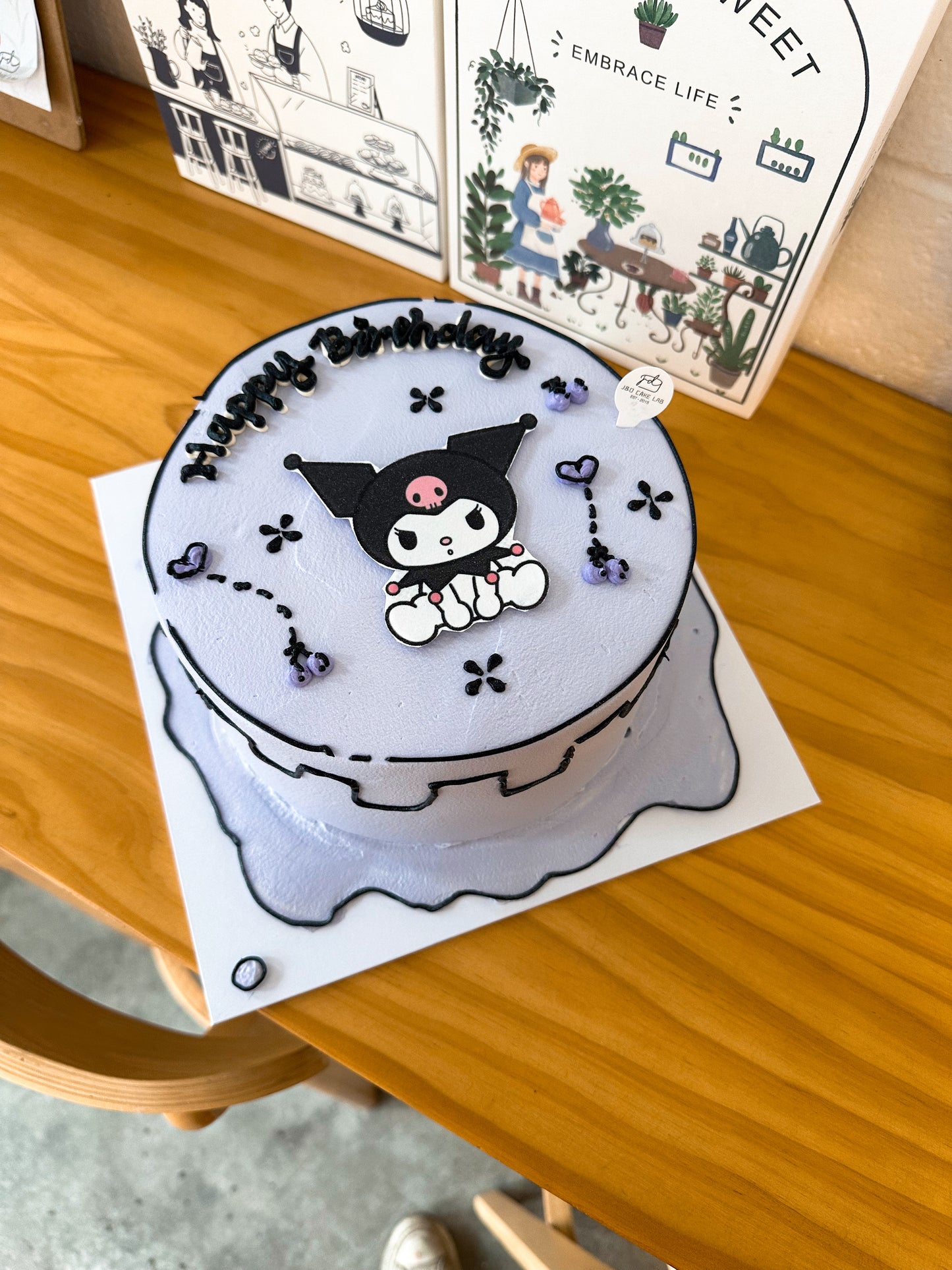 Edible Printing Comic Style Kuromi Birthday Cake