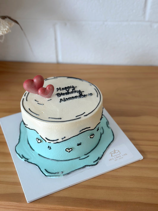 Comic Theme Cream Cake