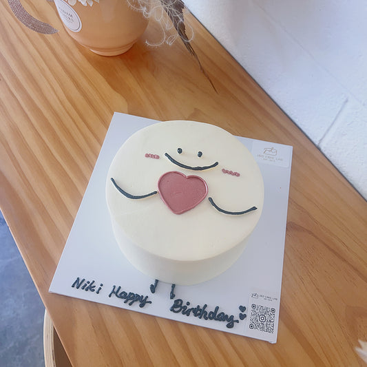 Hand-Drawn Smiley Face Cake