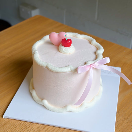 The Pink Ribbon & Cherry Candle Vintage Cake