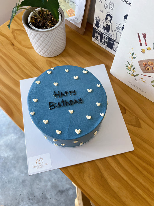 Navy Blue with Mini Heart  Cake