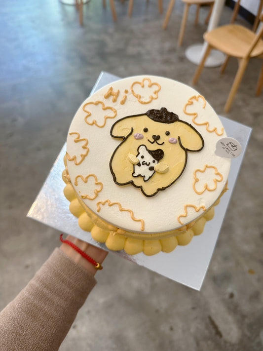Hand-Drawn Pom Pom Purin Birthday Cake