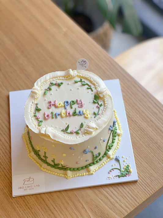Vintage Cottagecore Garden Cake
