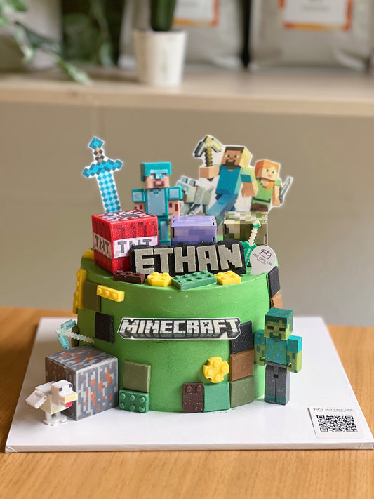 Minecraft Pixel Grid Cake