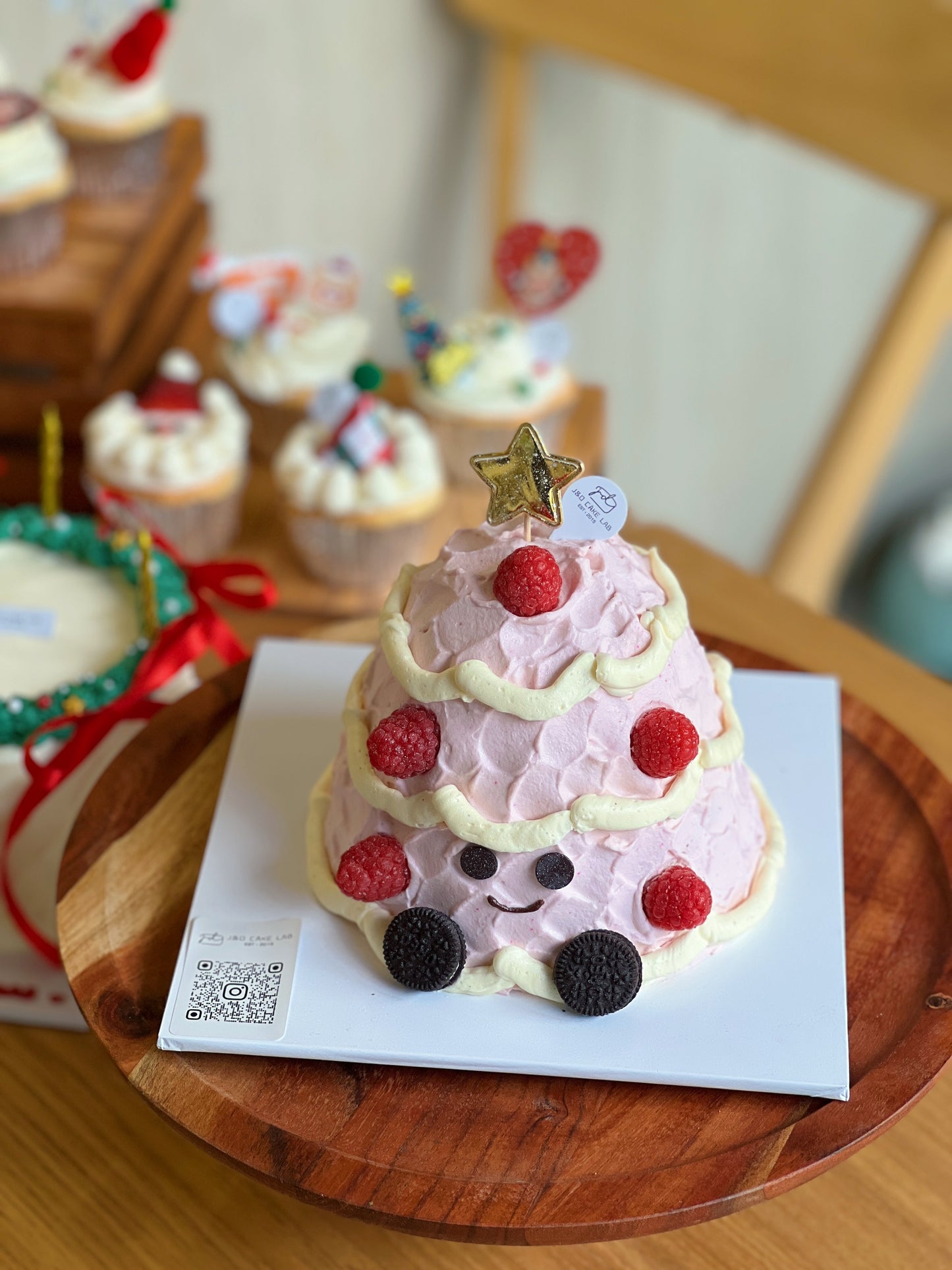 Raspberry Jellycat Christmas Tree