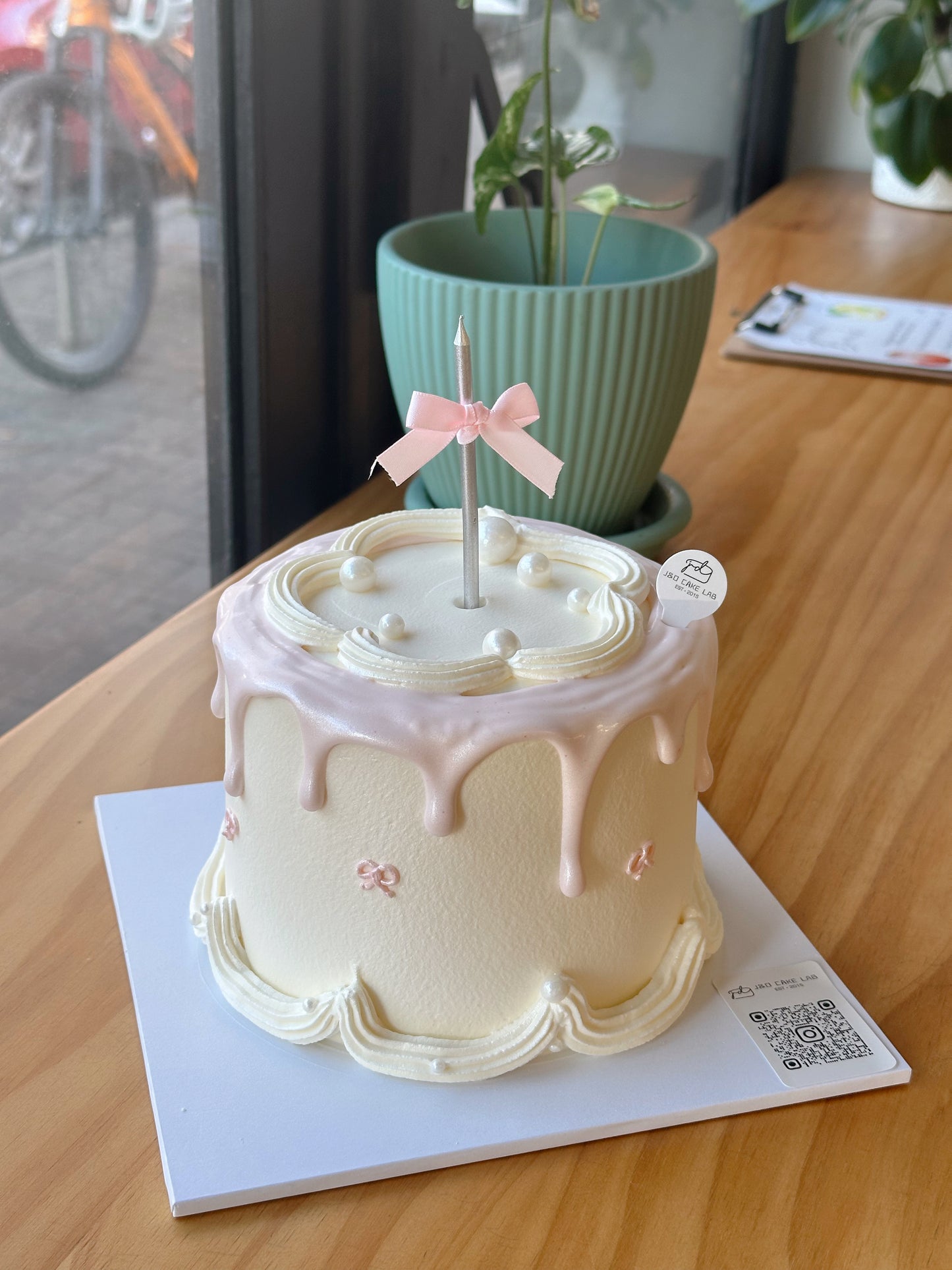 Pink Dripping Cream Cake