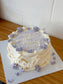 Lilac Vintage Birthday Cake with Purple Flowers