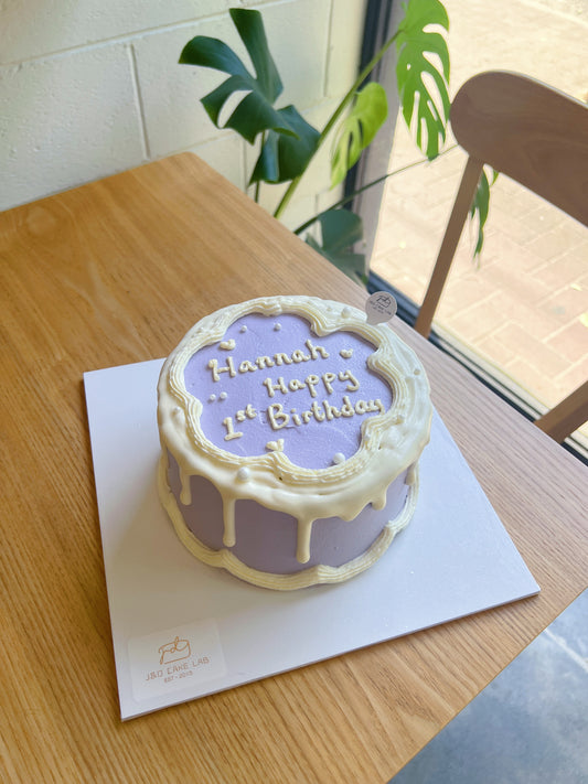 Purple Dripping Message Cake