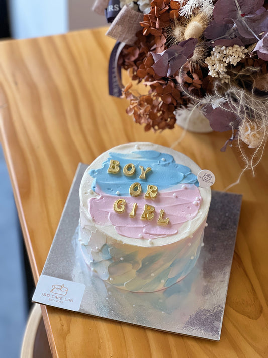 Boy or Girl Gender Reveal Cake
