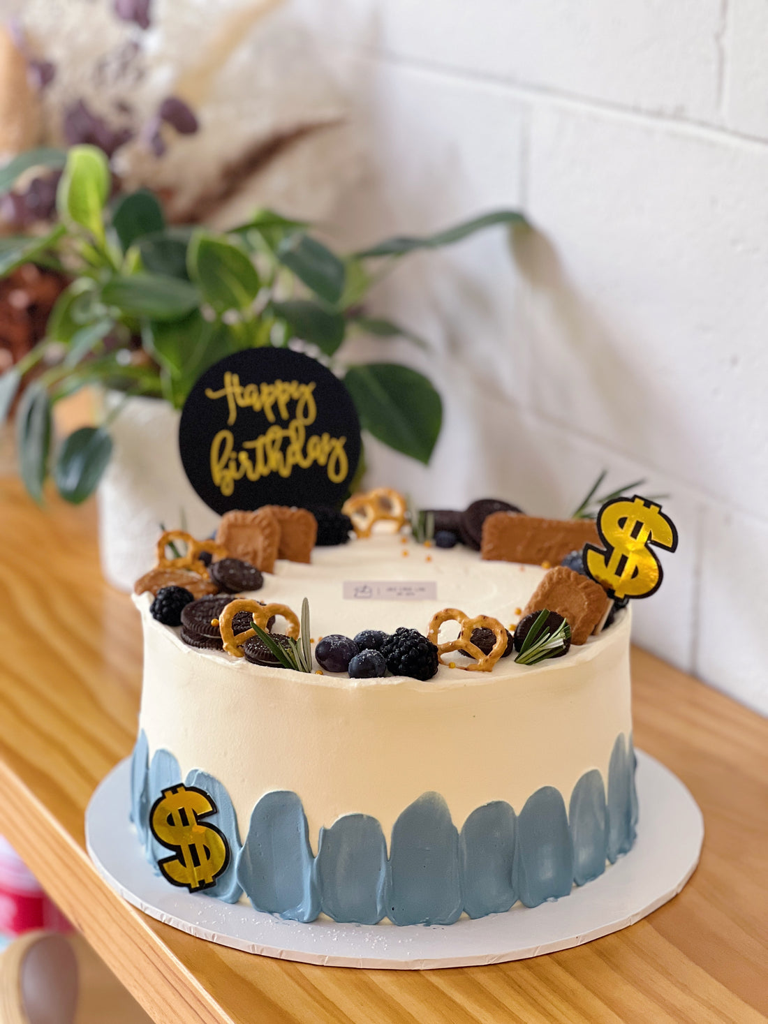 Blue Theme Birthday Cake – J & D Cake Lab