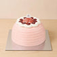 Blush guava cream and red grape cake with a pink textured finish in Adelaide