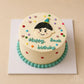 Hand-drawn little boy birthday cake with personalised writing and colourful decorations in Adelaide