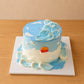 Ocean sunset fresh cream cake with blue and white buttercream waves in Adelaide