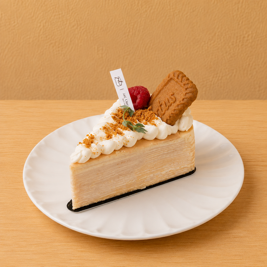 Sea Salt Biscoff Earl Grey Mille Crepe Sliced Cake