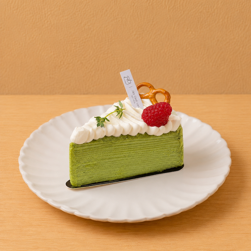 Matcha Mille Crepe Sliced Cakev