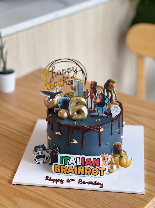 Edible Printing Italian Brainrot Birthday Cake