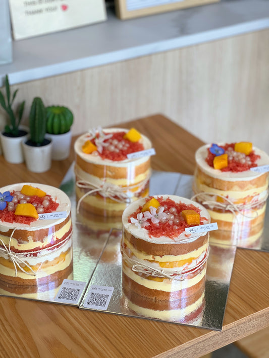 Solid Mango Pomelo Naked Cake