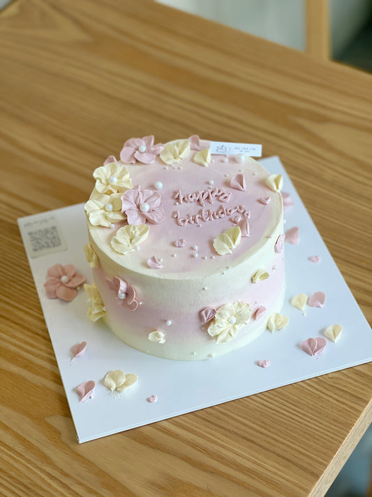 Blooming Pink Petals Palette Cake