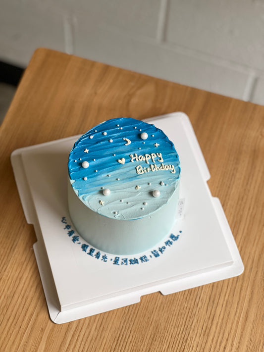 Blue Starry Night Cream Cake