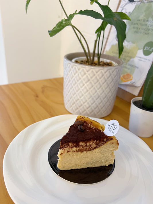 Tiramisu Basque Burnt Cheesecake Sliced
