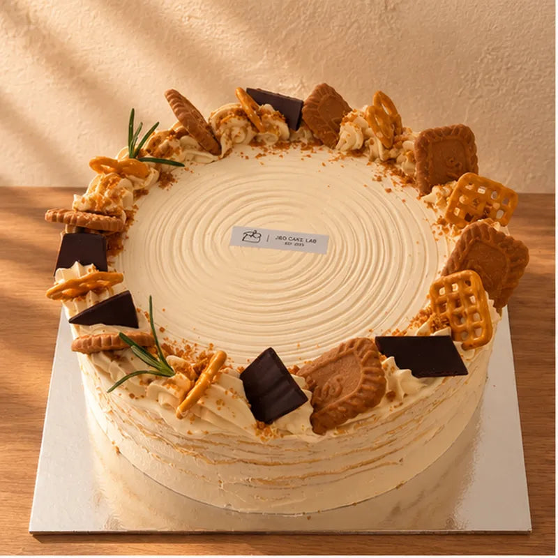 Sea Salt Biscoff Earl Grey mille crepe cake in Adelaide